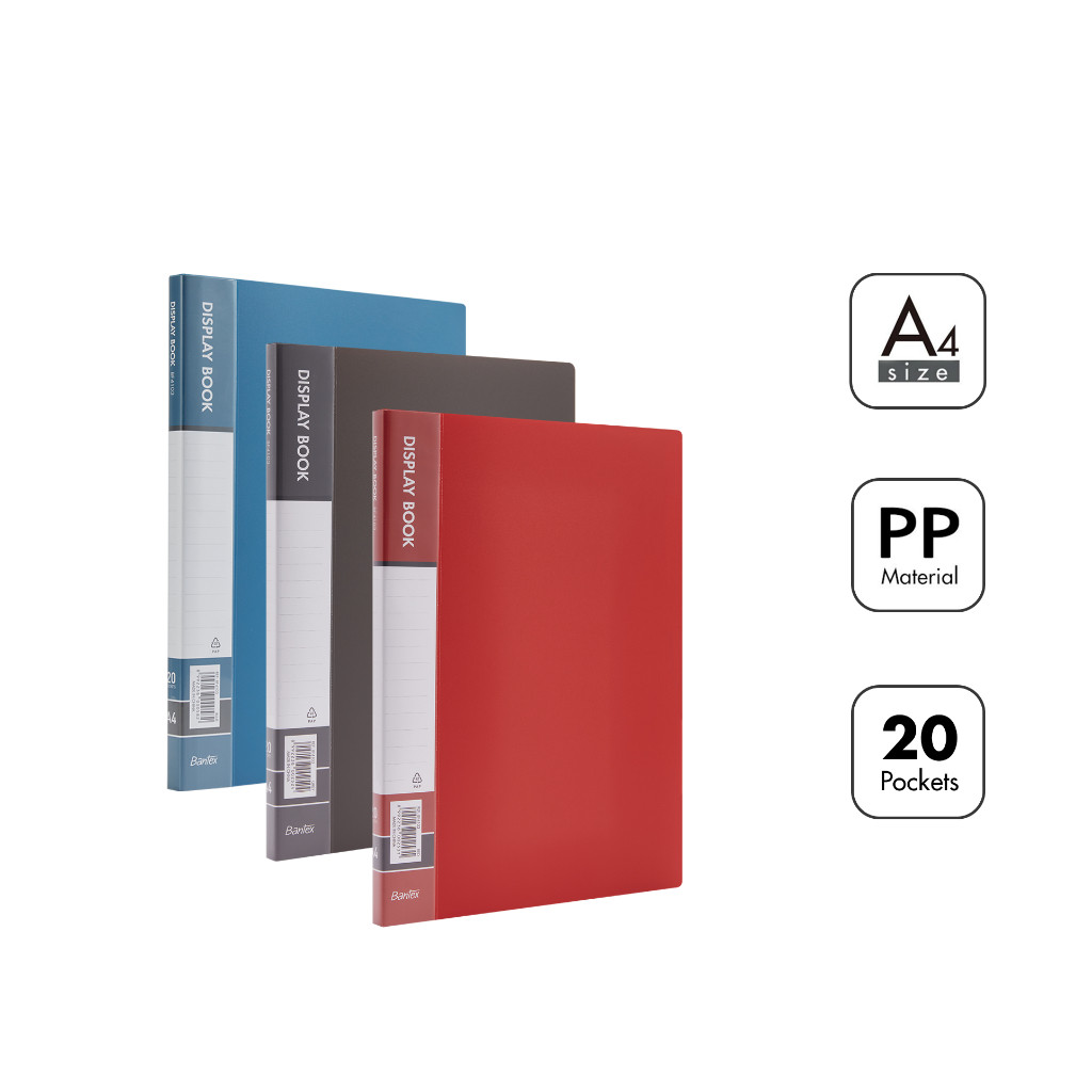 

[Stationery Home] Bantex Display Book A4 Isi 20 Pocket Bahan PP Anti-Static Warna Klasik BF4103