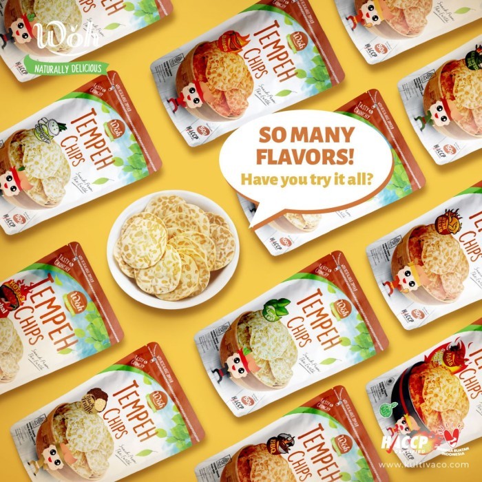 

BUNDLE 5PCS - WOH TEMPEH CHIPS 100GR SNACK KERIPIK TEMPE GLUTEN FREE