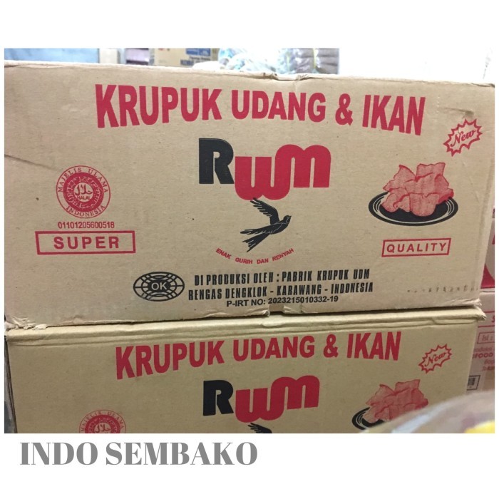 

KERUPUK RUM GONDANG WALET 6KG / KRUPUK UDANG DUS / KERUPUK UDANG DUS