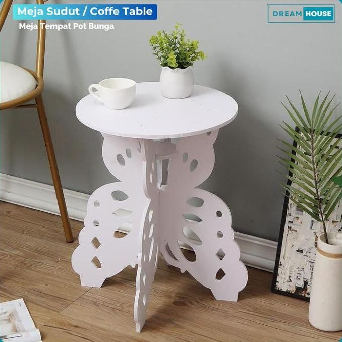 Meja Pot Vas Bunga Aesthetic Meja Sudut Meja Pojok Kecil Kamar Ruang Tamu Estetik RAM