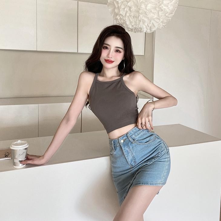 Hc Tanktop Bra Wanita Tanpa Kawat 6560 Bra Fashion Wanita Turtle Neck Sexy Crop Top Elastis Bra Crop