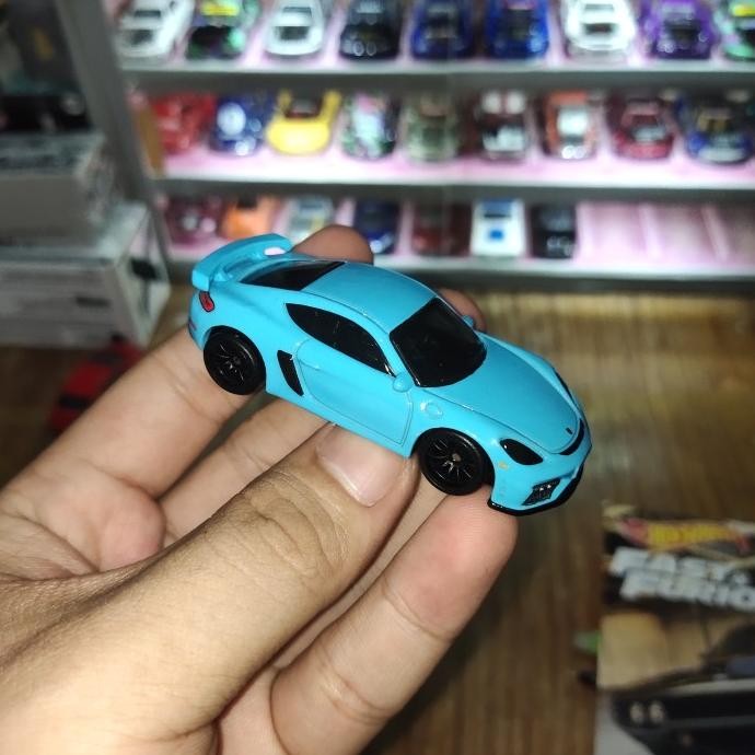 RESTOCK HOTWHEELS PORSCHE 718 CAYMAN GT4 BOULEVARD BIRU PREMIUM LOOSE