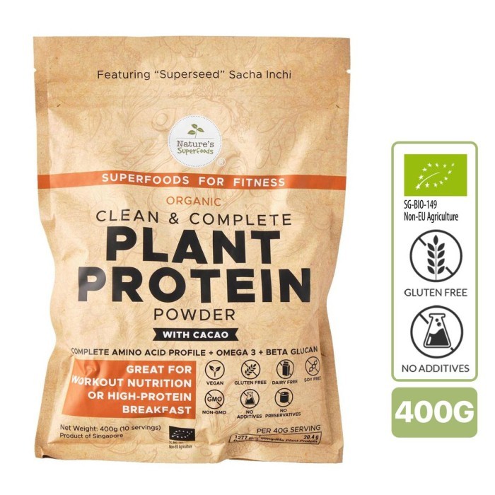 

Nature's Superfoods Organic Plant Protein Powder (with Cacao) 400g