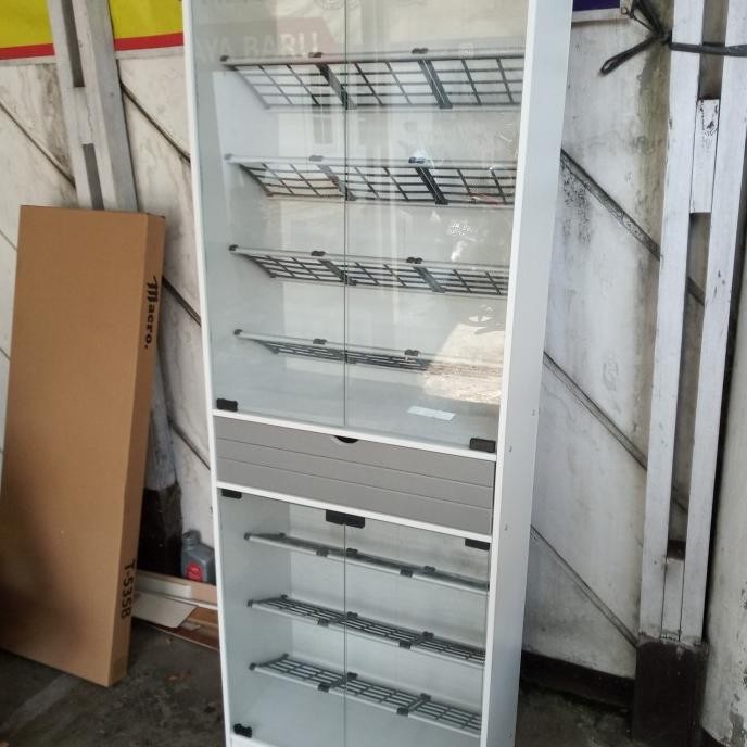 Sale Lemari Rak Sepatu Sr333 Full Putih Tinggi 170 - Bandung Saja