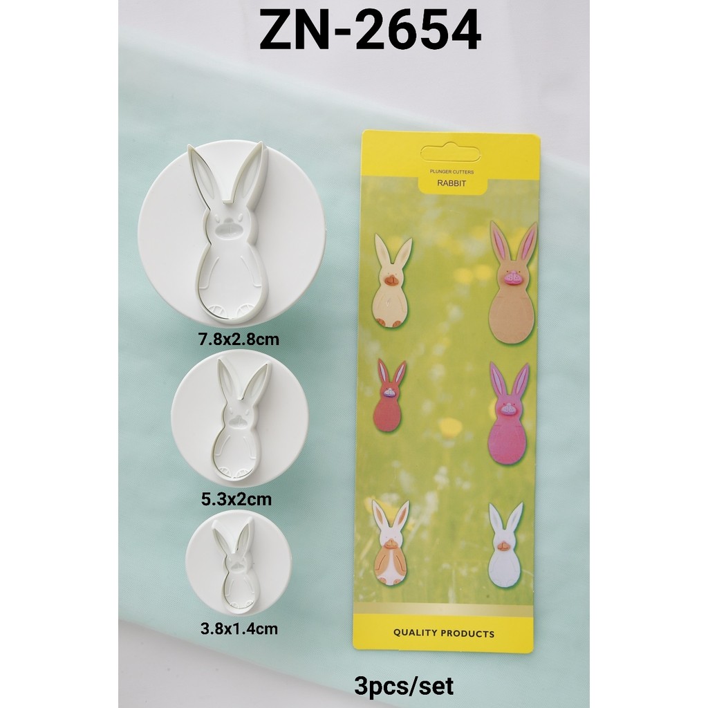 ZN-2654 Plunger cutter cookie cutter fondant embosser cutter kelinci (Plunger Cutter)