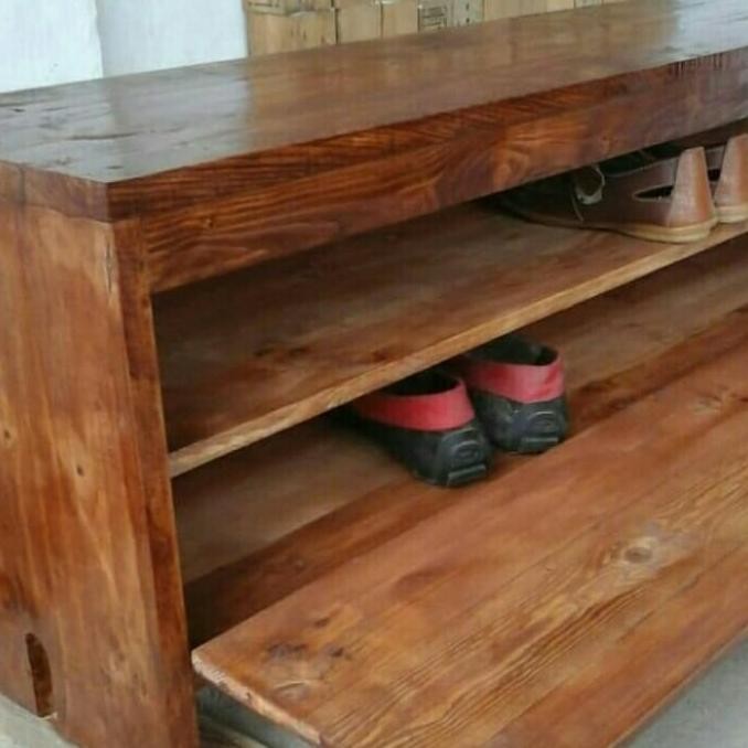 Promo Rak Sepatu 2 Susun Dengan Tempat Duduk - Coklat