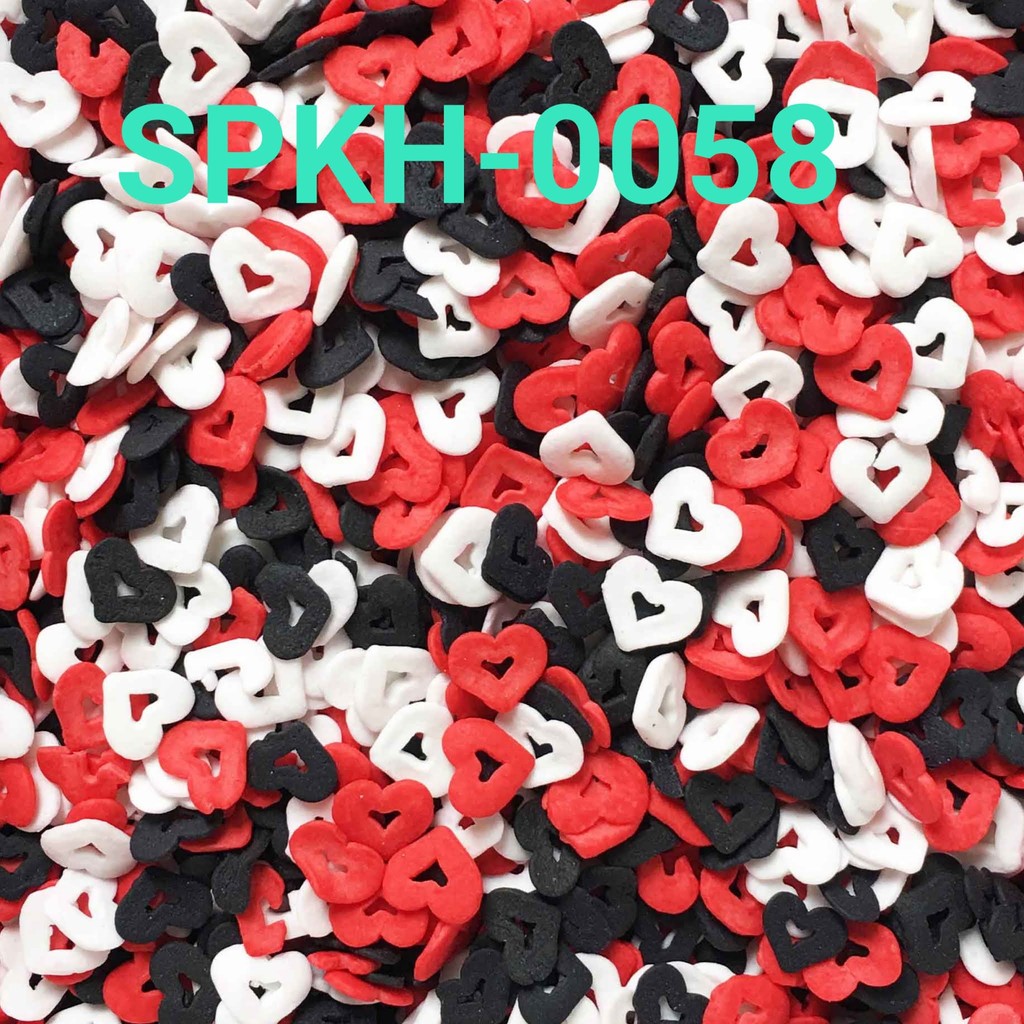 

SPKH-0058 Sprinkles sprinkle sprinkel 500gr hati hitam merah putih (SPRINKLES)