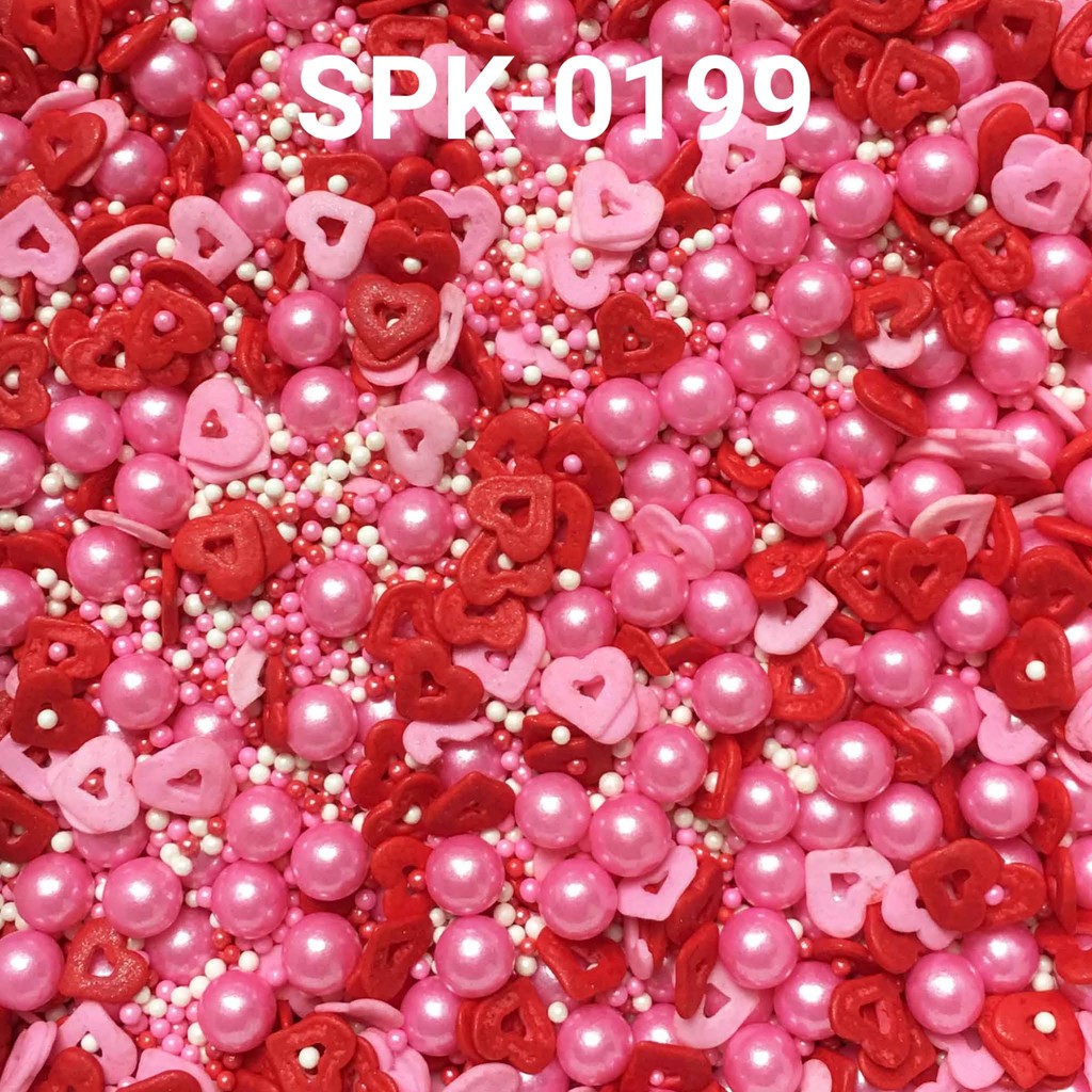 

SPK-0199 Sprinkles sprinkle sprinkel 1kg 1 kg mutiara mix pink merah (SPRINKLES)