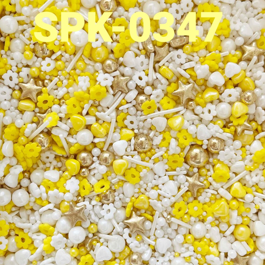 

SPK-0347 Sprinkles sprinkle springkel 1kg mutiara gold putih kuning (sprinkles)