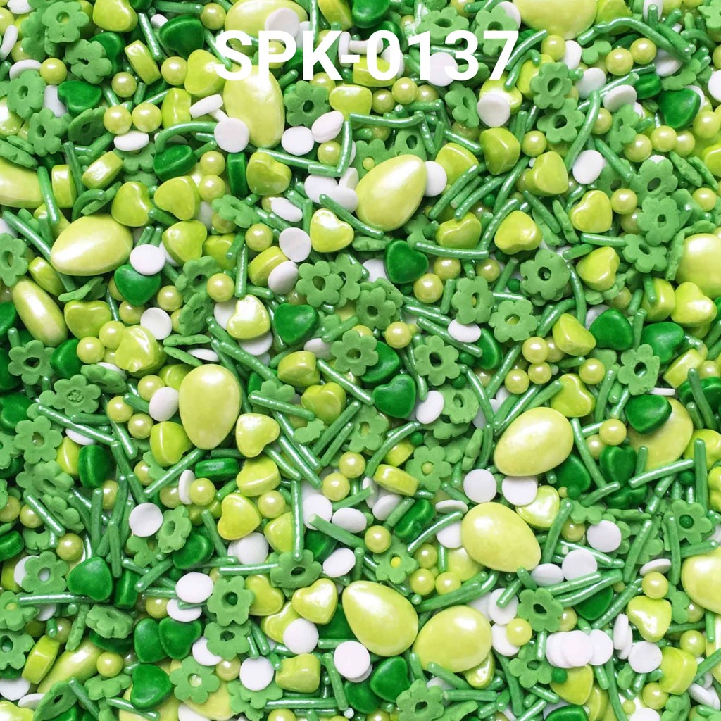 

SPK-0137 Sprinkles sprinkle sprinkel 1kg 1 kg kilo hati bunga hijau (SPRINKLES)