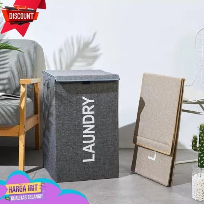 TERBAIK PXTON - STORAGE BOX LAUNDRY /  KERANJANG CUCIAN BAJU KOTOR KOTAK PERSEGI DENGAN TUTUP / STOR
