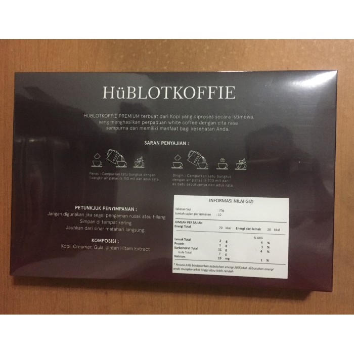 

HUBLOT- COFFEE - KOPI HUBLOT- ISI 12 SACHET ORIGINAL