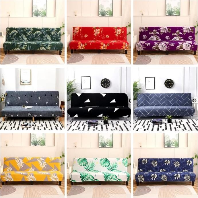 Cover sofa bed INFORMA strecth-Sarung PENUTUP sofa bed ELASTIS motif