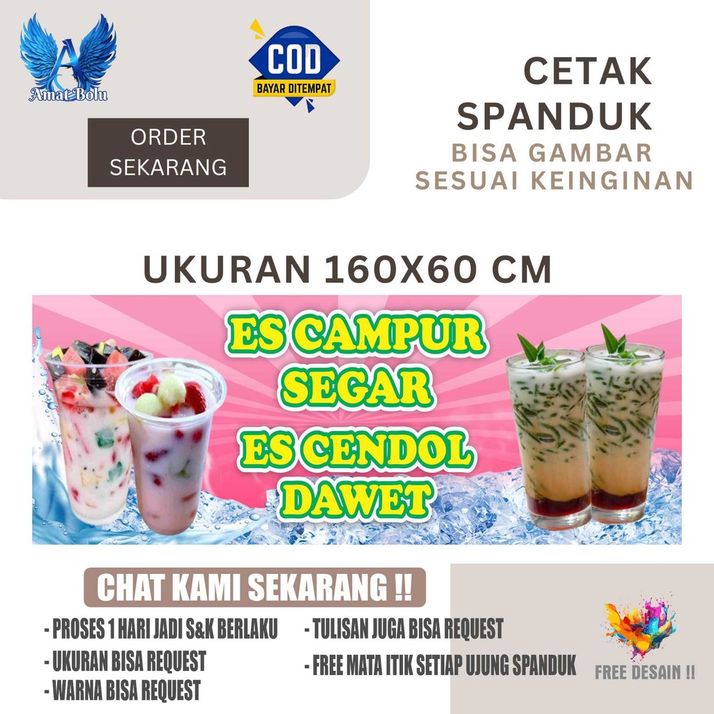 Cetak Spanduk Banner ES CAMPUR & CENDOL DAWET Costom Desain