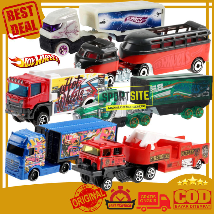 Hot Wheels Trailer Truck Diecast Mainan Die Cast Mobilan Hotwheels