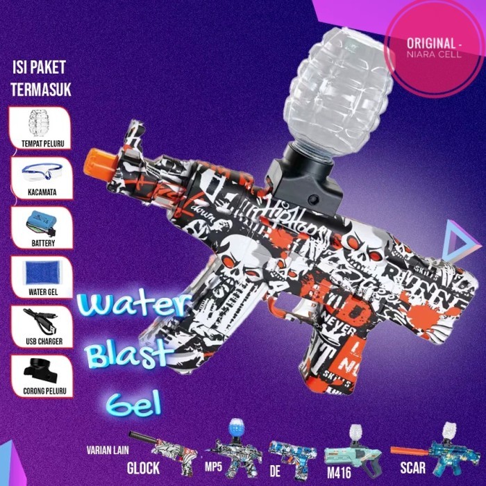 mainan water gel blaster gun automatic mode tembak aman dimainkan anak