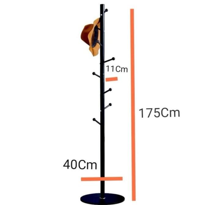 Stand Hanger Besi Stainless steel gantungan pakaian helm rak topi sejadah baju jaket sweater tas sle