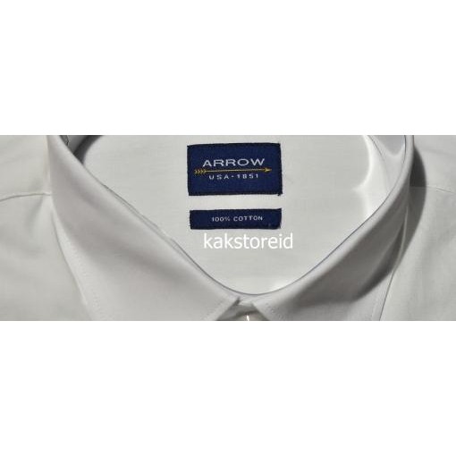 Kemeja Pria Formal Lengan Pendek ARROW Putih Polos Reguler ARR 201 ORI Terlaris