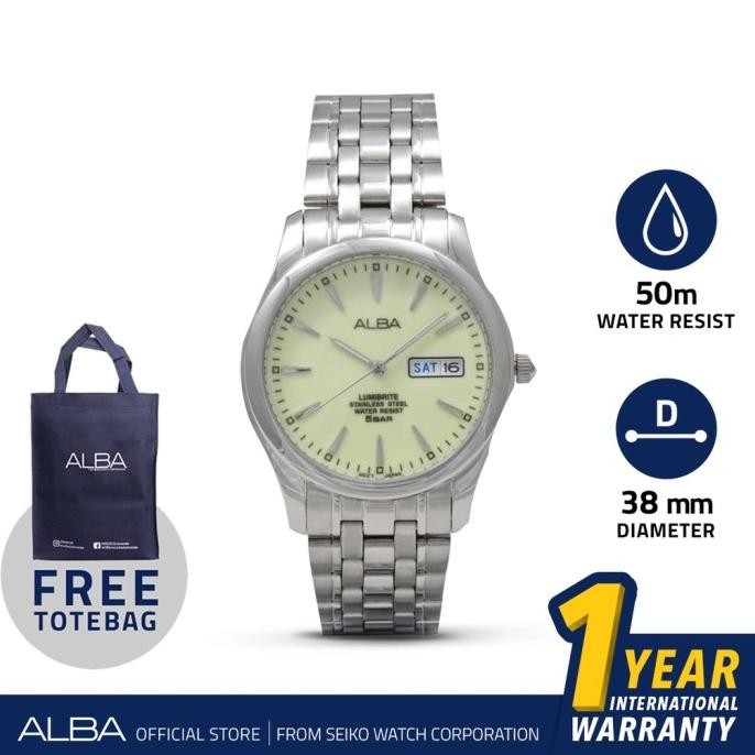 Sale Jam Tangan Stainless Pria Silver Alba Axnd57 Analog Quartz Axnd57X1