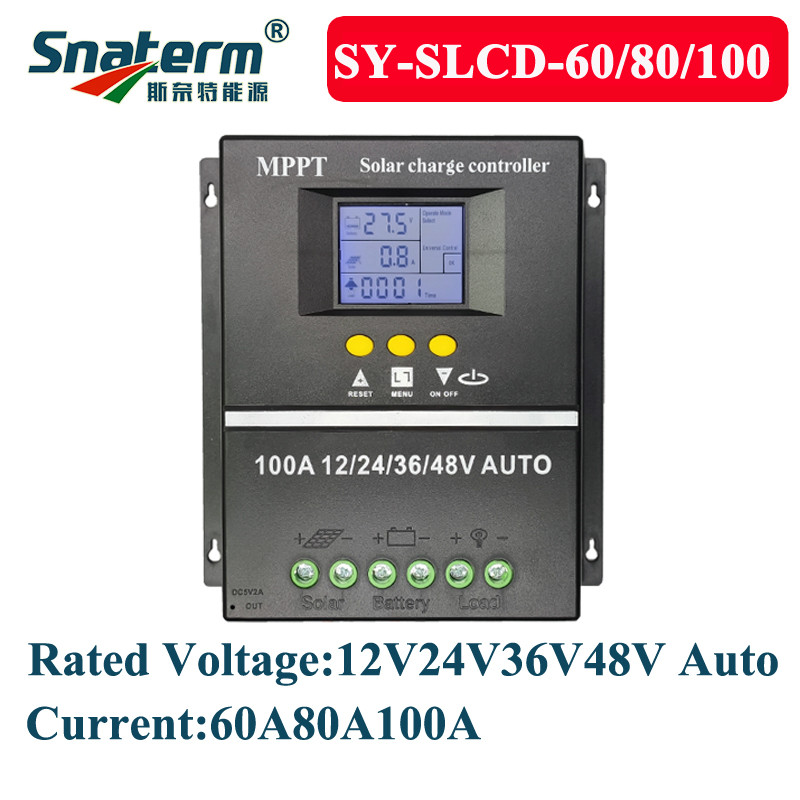 SOYA 100A 60A 80A 12V 24V 36V48V AUTO solar charge controller Solar PV Battery Charger with LCD Disp