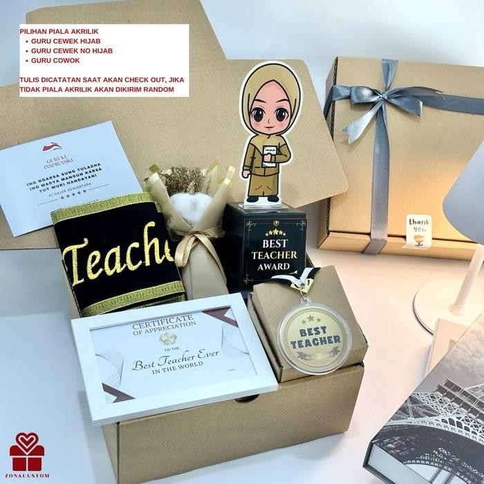 terbaru  hampers custom sertifikat kado guru gift teacher best teacher free figura untuk kado
