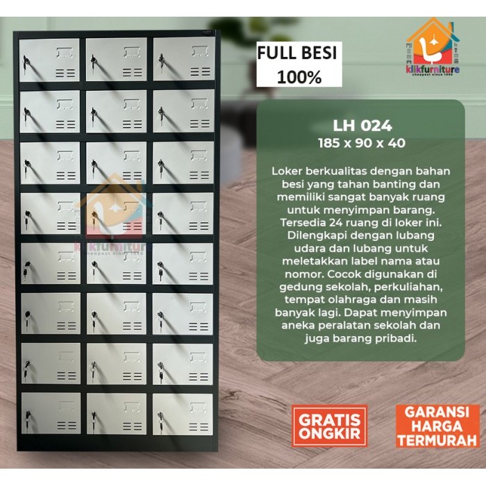 

LEMARI LOKER LOCKER CABINET 24 PINTU FULL BESI LK 024 AV