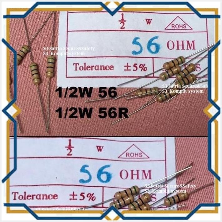 [SSC] SETENGAH RESISTOR 1/2W 56R 56 OHM 56ROHM 0.5W R W 56OHM R1/2