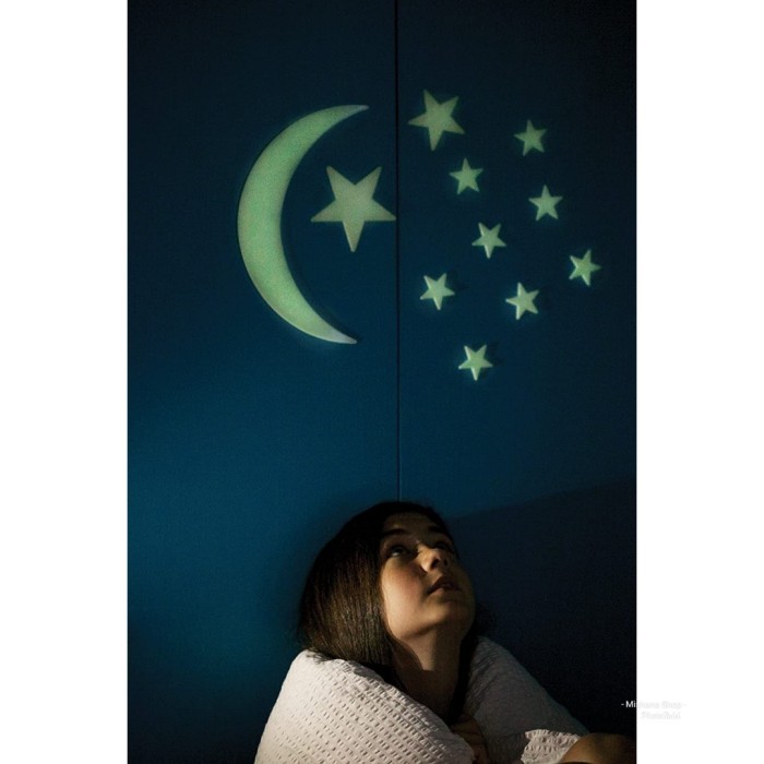 

4M STICKER GLOW IN THE DARK BIG MOON AND 12 STARS STIKER BINTANG