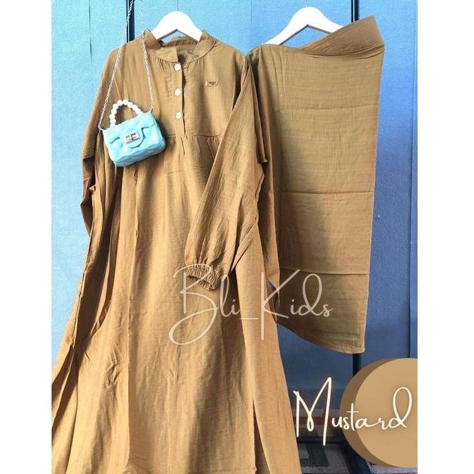 Sale Gamis Anak Remaja Perempuan Usia 14-18 Tahun Bahan Polo Linen Model Polos Pakaian Muslim Anak R