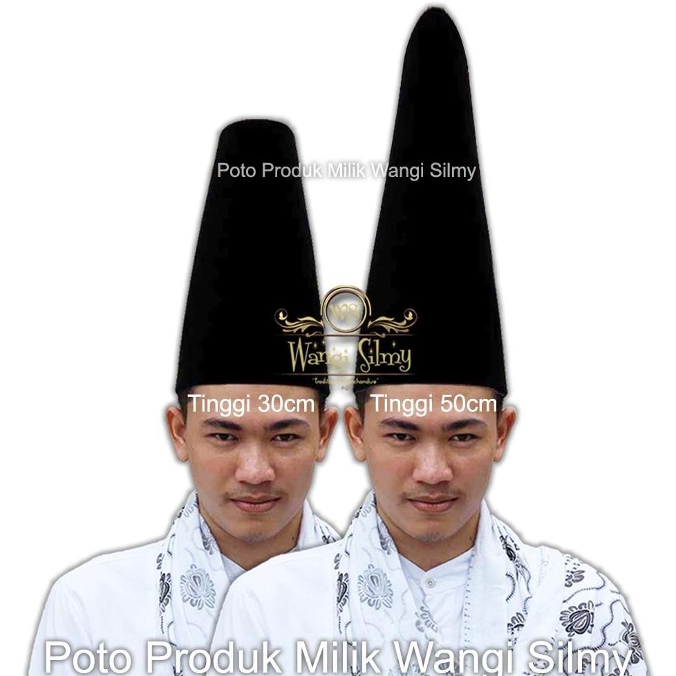 dgh-43 Songkok Tinggi 50cm Hitam Polos - Songkok Hitam Polos 50 CM - Songkok Kopiah Peci Tinggi 50cm