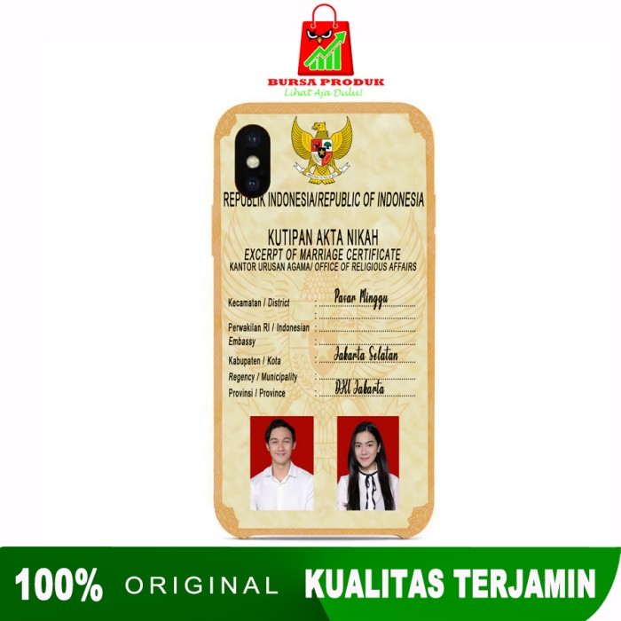 TERMURAH Custom Case Akta Nikah (Tersedia untuk semua type Hp)
