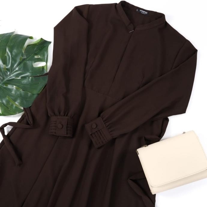 Gamis Polos Coklat Tua-Gamis Syari Polos Coklat Tua Premium-Gamis Herm Berkualitas