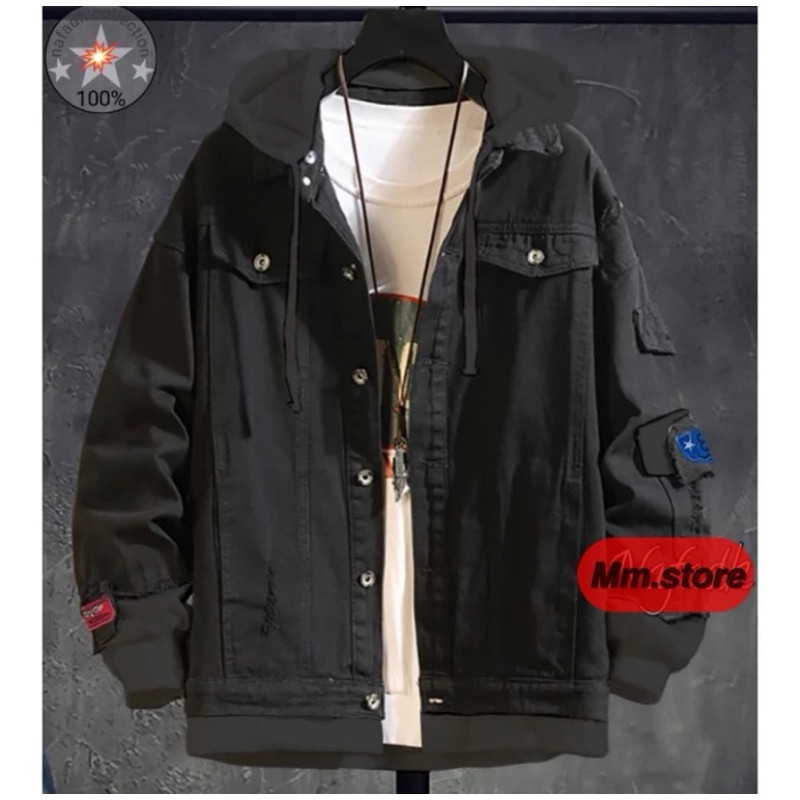 NEW JAKET JEANS MODEL KOREAN STLYE DENIM MIX LOTTO / JAKET OVERSIZE DENIM PRIA