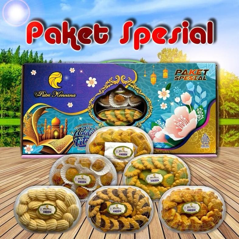 

fb-43 Kue Paket Lebaran Putri Kencana Toples Oval isi 6 Toples Sale