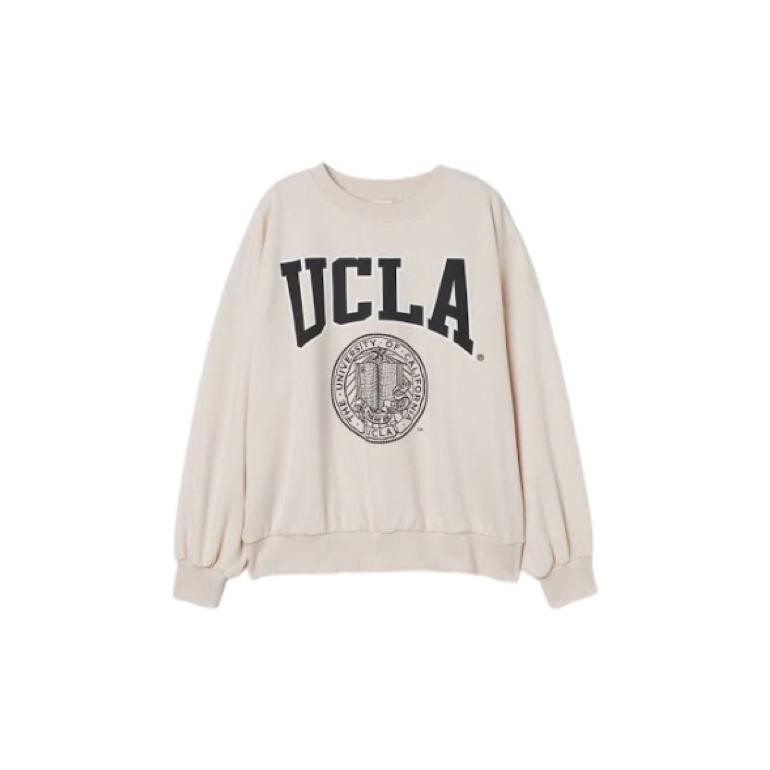 Sweater Pria Wanita Ucla Cream Grey Free Paperbag