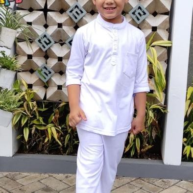 kaos kurta putih anak laki-laki raggakids set baju muslim Koko 2-10th Terlaris