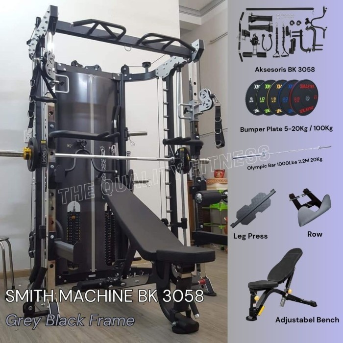 Package Premium Smith Multi Fungsional Machine Bk3058 Frame Grey Black