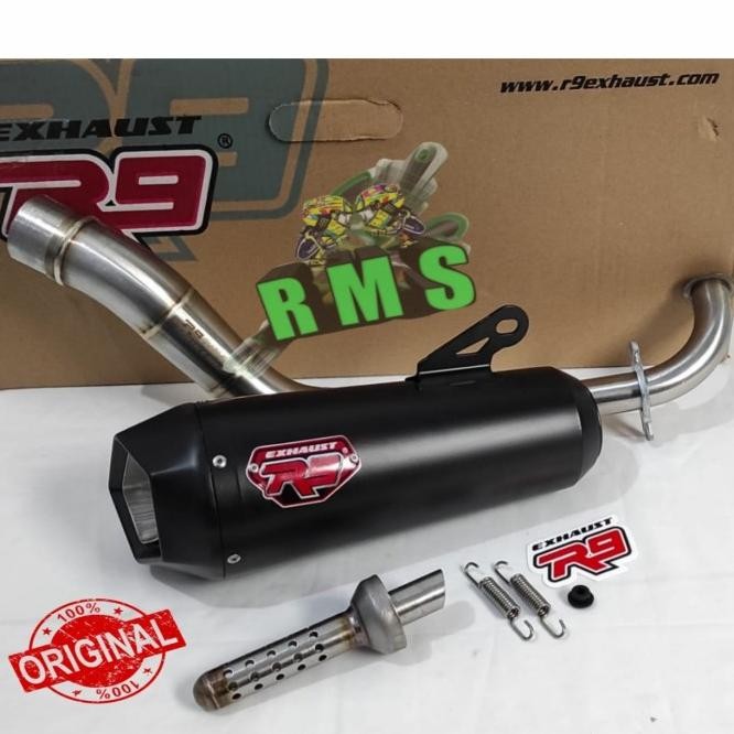 Knalpot R9 New Alpha Black Series Nmax Old Nmax New 2020 Aerox 155 Terlaris