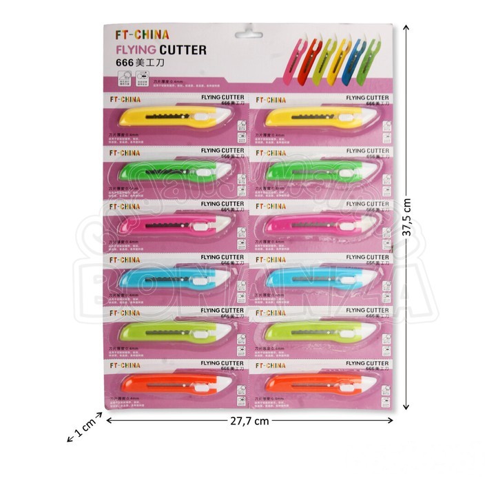 

[Bonanza] Cutter Model Panjang 12 Pcs Flying Cutter 00780 GROSIR
