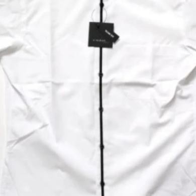 Kemeja Alisan Putih Polos List Lengan Pendek Slimfit Terlaris