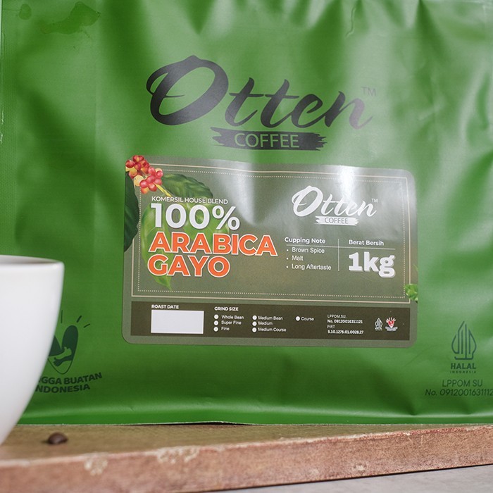 

Sale Terbatas 100% Full Arabica Gayo Komersial House Blend 1Kg Biji / Bubuk Kopi Arabica Otten