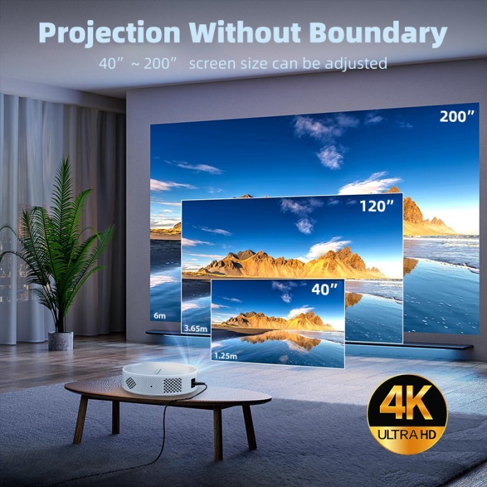 Proyektor Tripsky T269 Smart Projector 10000Lumen Hd Android Proyektor