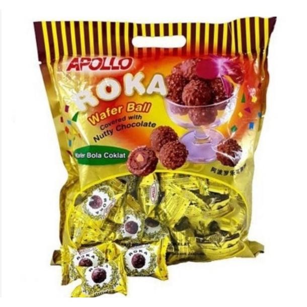 

ede-78 Roka Apollo Coklat Wafer Ball 50/70 PCS 420GRAM Snack Jajan Lebaran Jajanan Idul Fitri Cemilan Murah Termurah