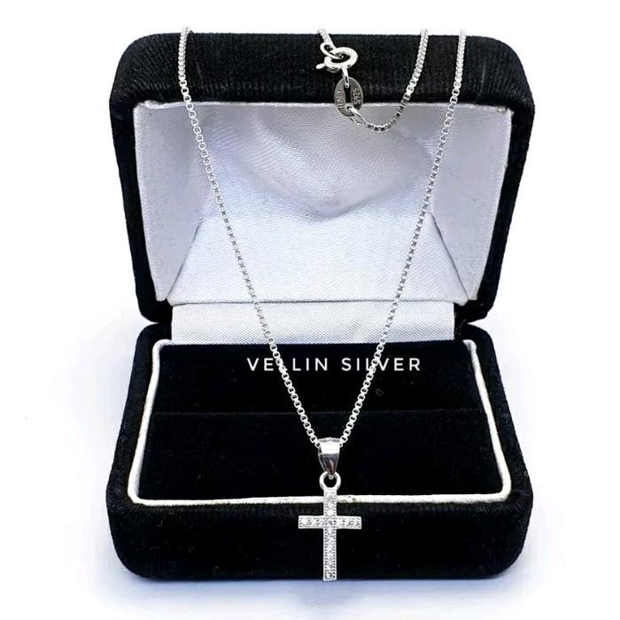 SPECIAL Kalung Salib Wanita Silver 925 Asli - Kalung Salib Perak