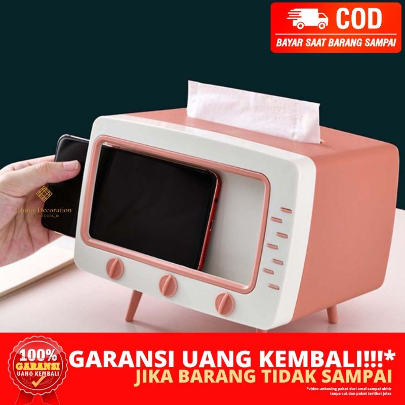 (HOMEDECORA_ID) BERGARANSI TEMPAT WADAH KOTAK TISSUE PINK UNIK TV LAYAR HAPE JAMBI