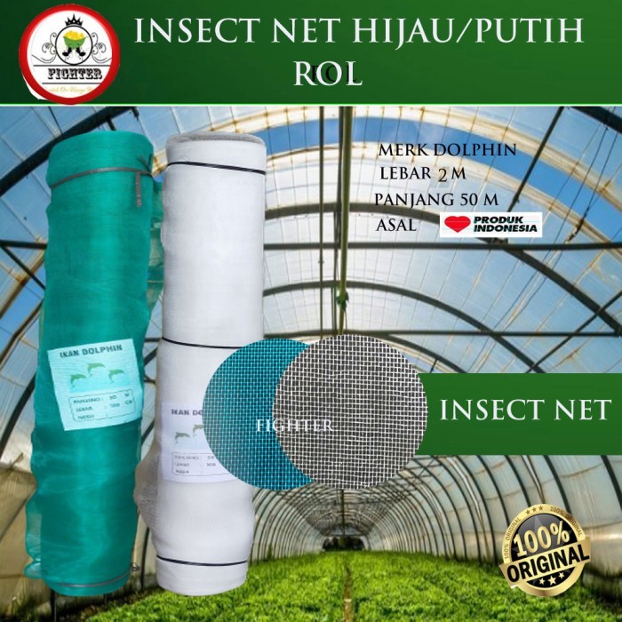 Kain waring Kasa Hijau lebar 2 m Rol / insect screen net / jaring