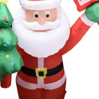 Noelle 180 Cm Patung balon Boneka Santa Claus LED Dekorasi natal Terlaris
