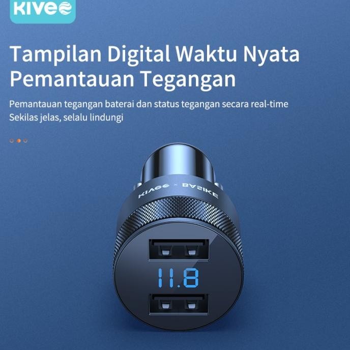 Car Charger Kivee Charger Mobil 3.1A Quick Charge 2 Usb 15W Led Original Dan Terpercaya