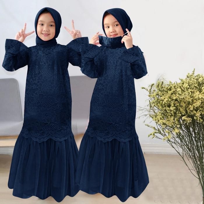 Gamis Anak Tsuroiya 3-12 Tahun / Gamis Brukat Anak Perempuan Kombinasi Muslim