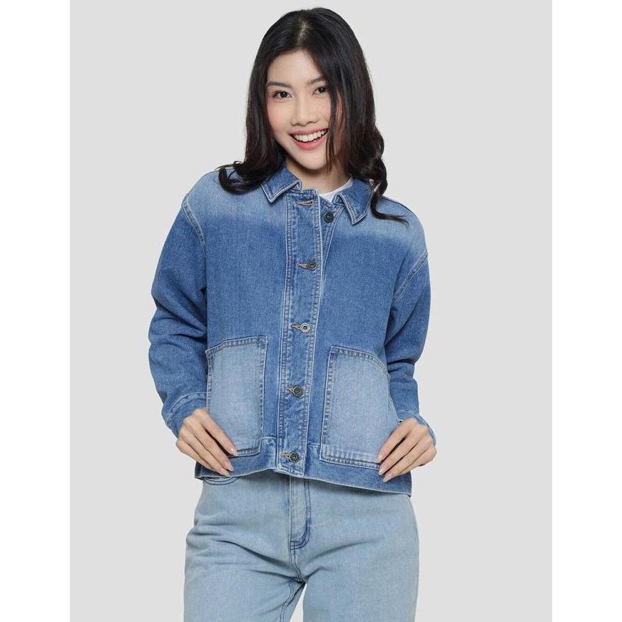 Nevada Denim Crop Jaket Wanita 121285431